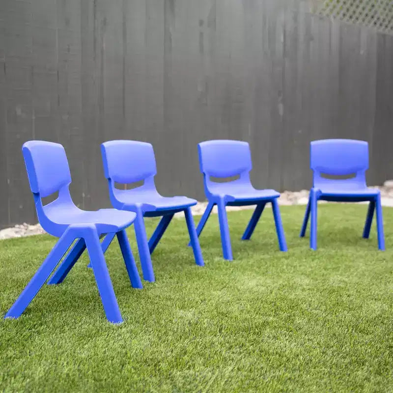 Lot de 4 chaises empilables en plastique pour écoliers, 14 po