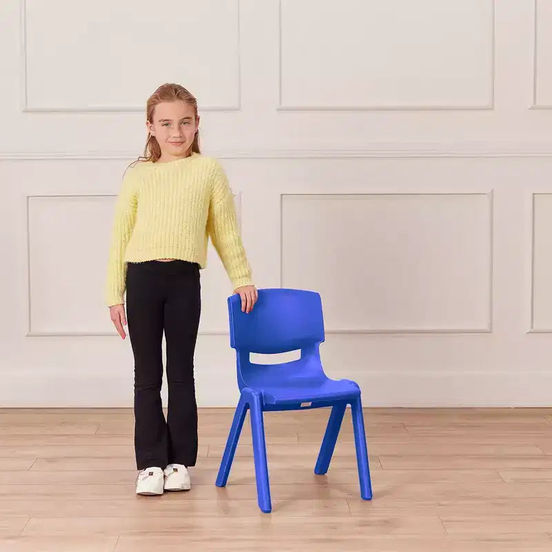 Lot de 4 chaises empilables en plastique pour écoliers, 14 po