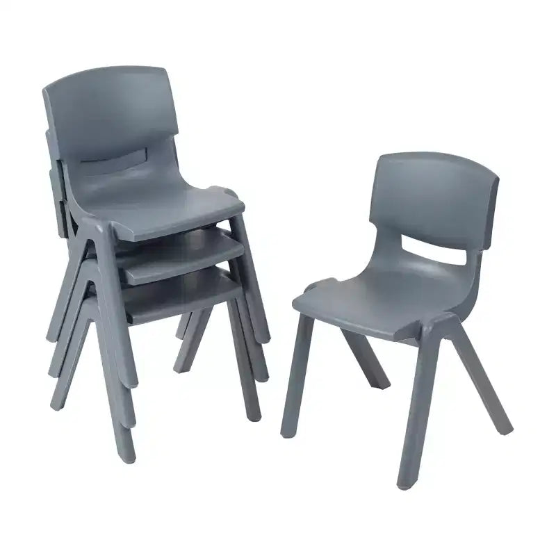 Lot de 4 chaises empilables en plastique pour écoliers, 14 po