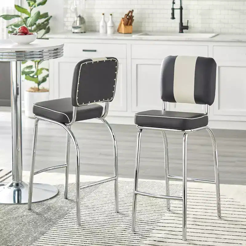 Lot de 2 tabourets de bar à hauteur de comptoir Raleigh Rétro 30 po - Buylateral