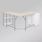 Bureau d'angle bicolore pour bureau à domicile avec rangement - Techni Mobili