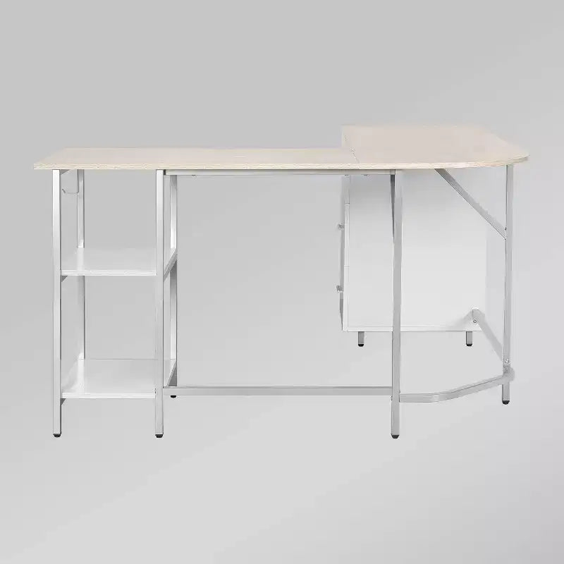 Bureau d'angle bicolore pour bureau à domicile avec rangement - Techni Mobili