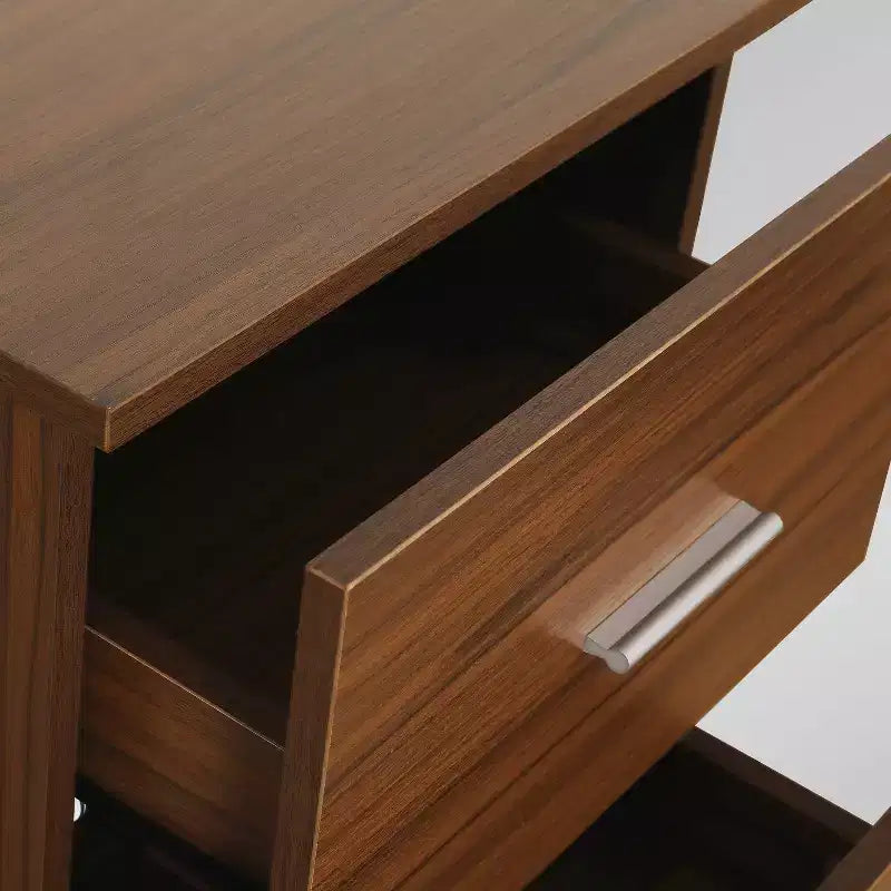 Bureau d'angle bicolore pour bureau à domicile avec rangement - Techni Mobili