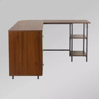 Bureau d'angle bicolore pour bureau à domicile avec rangement - Techni Mobili