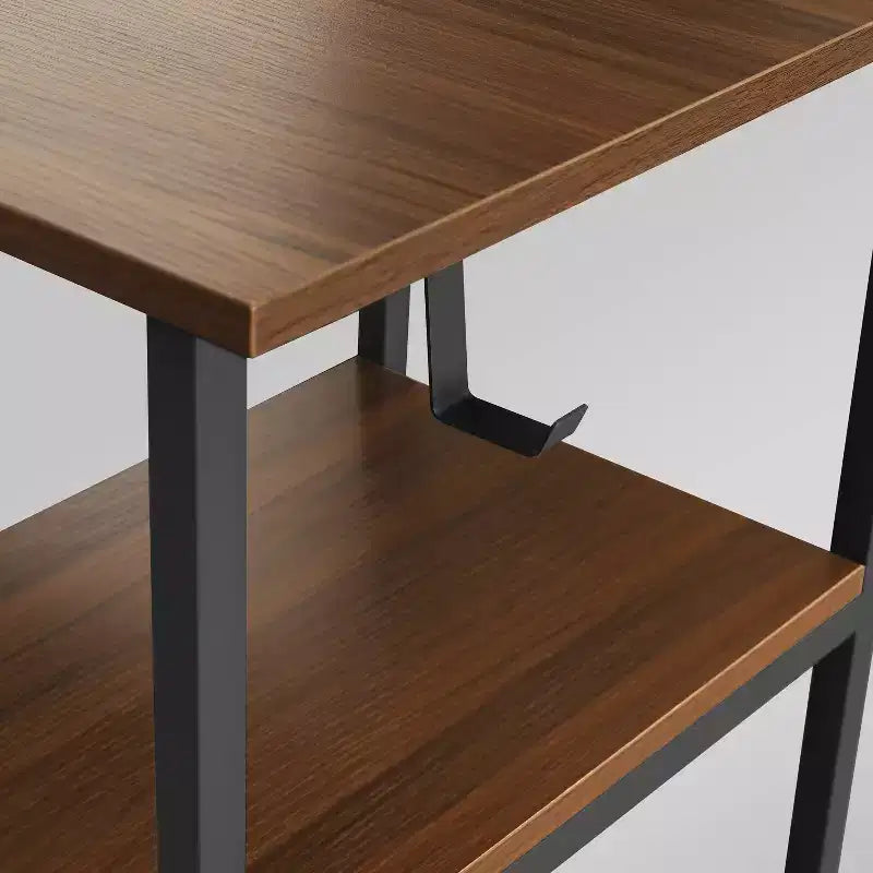 Bureau d'angle bicolore pour bureau à domicile avec rangement - Techni Mobili