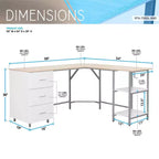 Bureau d'angle bicolore pour bureau à domicile avec rangement - Techni Mobili