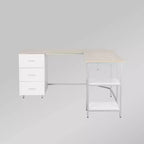 Bureau d'angle bicolore pour bureau à domicile avec rangement - Techni Mobili