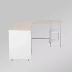 Bureau d'angle bicolore pour bureau à domicile avec rangement - Techni Mobili
