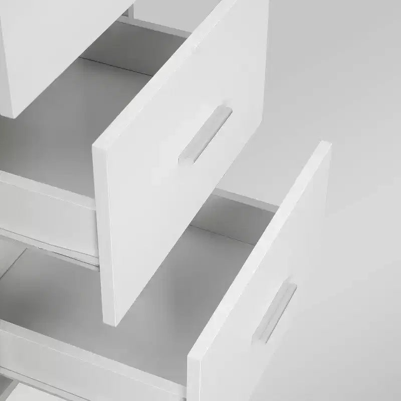 Bureau d'angle bicolore pour bureau à domicile avec rangement - Techni Mobili