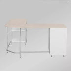 Bureau d'angle bicolore pour bureau à domicile avec rangement - Techni Mobili