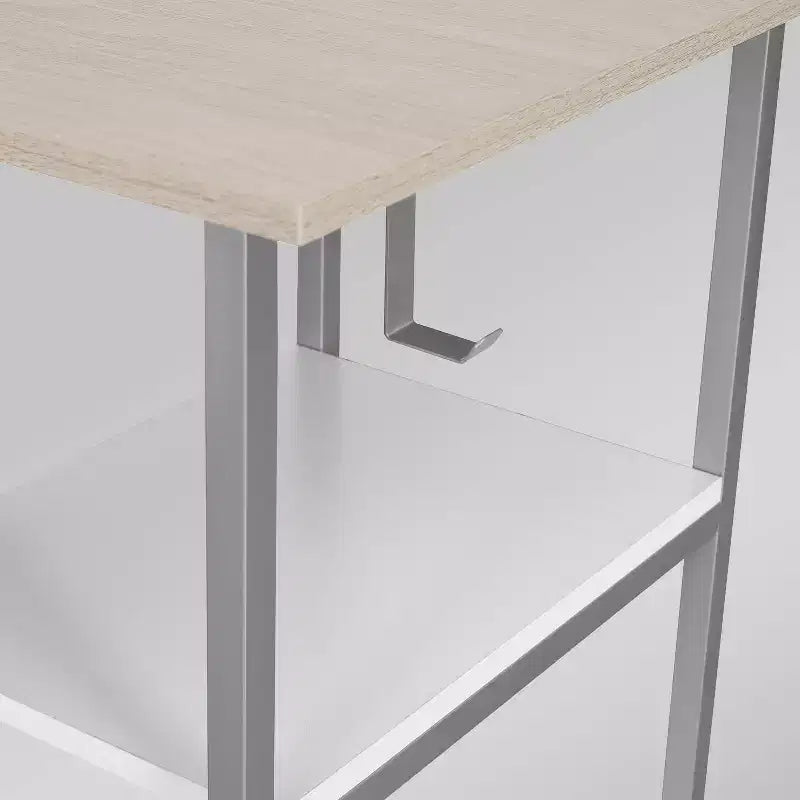 Bureau d'angle bicolore pour bureau à domicile avec rangement - Techni Mobili