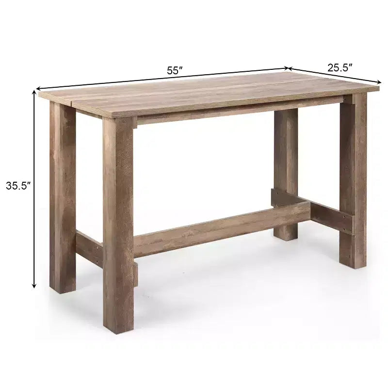 Costway Table de Salle à Manger Hauteur Comptoir Rectangulaire Cuisine Salon