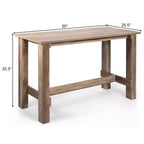 Costway Table de Salle à Manger Hauteur Comptoir Rectangulaire Cuisine Salon