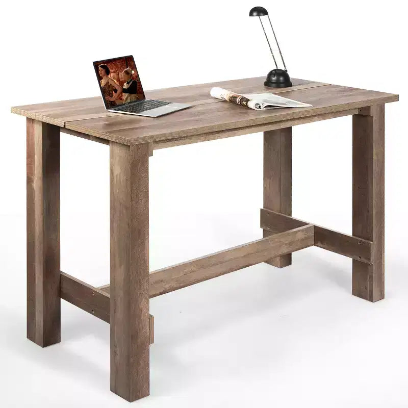 Costway Table de Salle à Manger Hauteur Comptoir Rectangulaire Cuisine Salon