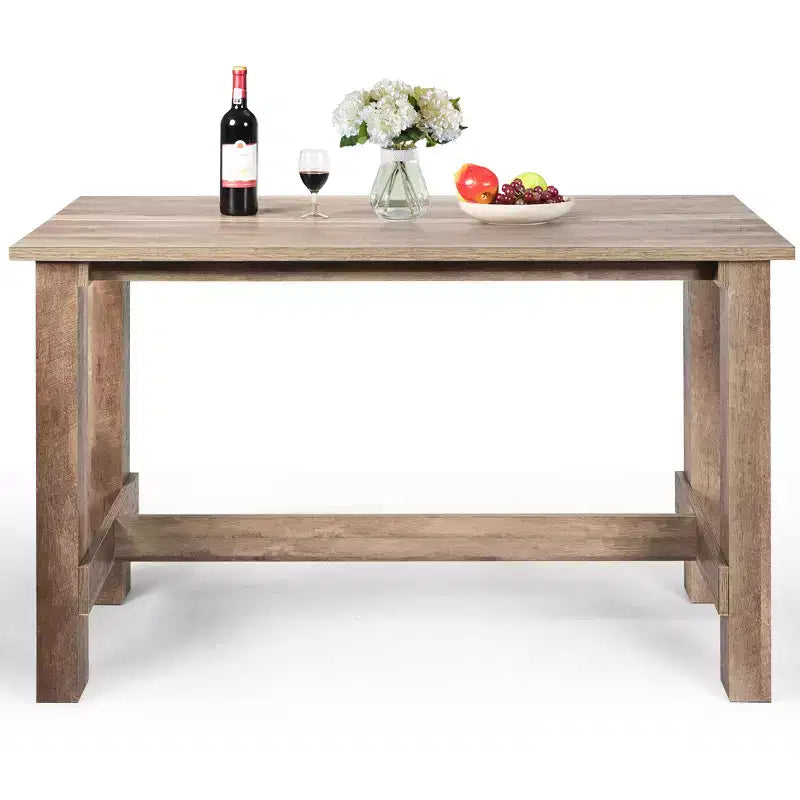 Costway Table de Salle à Manger Hauteur Comptoir Rectangulaire Cuisine Salon
