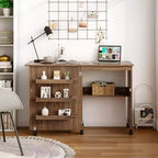 Table de couture pliante Costway avec rangements et roulettes pour la maison