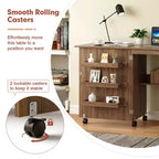 Table de couture pliante Costway avec rangements et roulettes pour la maison
