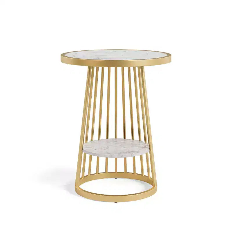 24/7 Shop At Home Table d'appoint ronde moderne Tinful