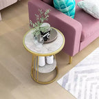 24/7 Shop At Home Table d'appoint ronde moderne Tinful
