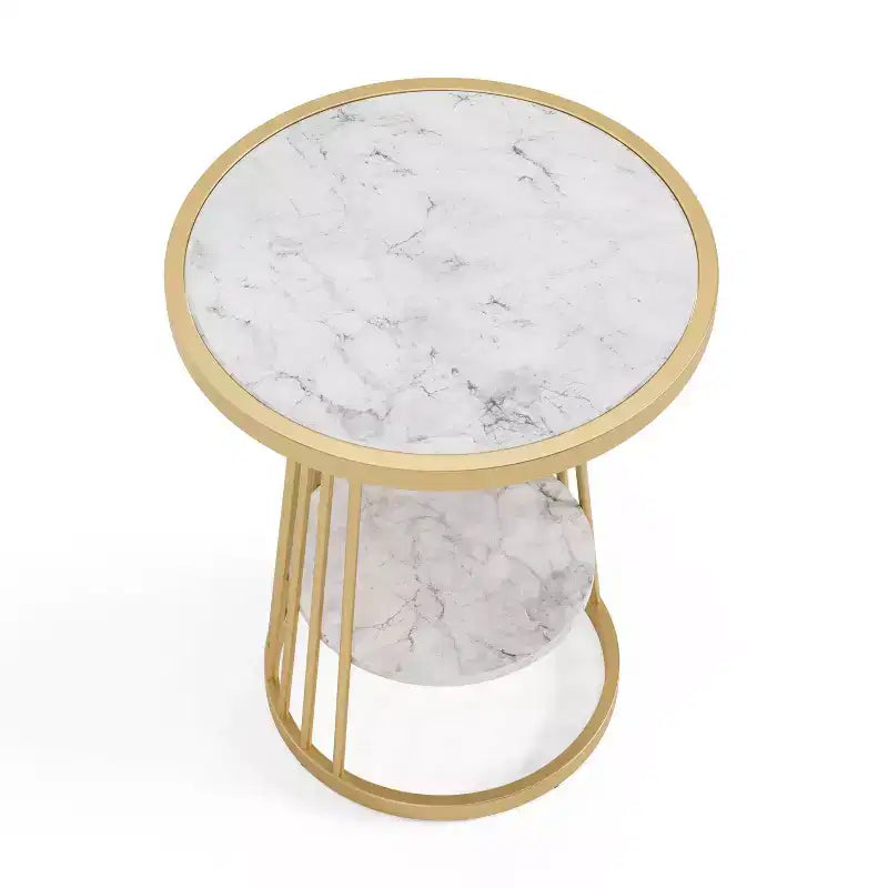 24/7 Shop At Home Table d'appoint ronde moderne Tinful