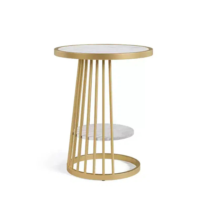 24/7 Shop At Home Table d'appoint ronde moderne Tinful