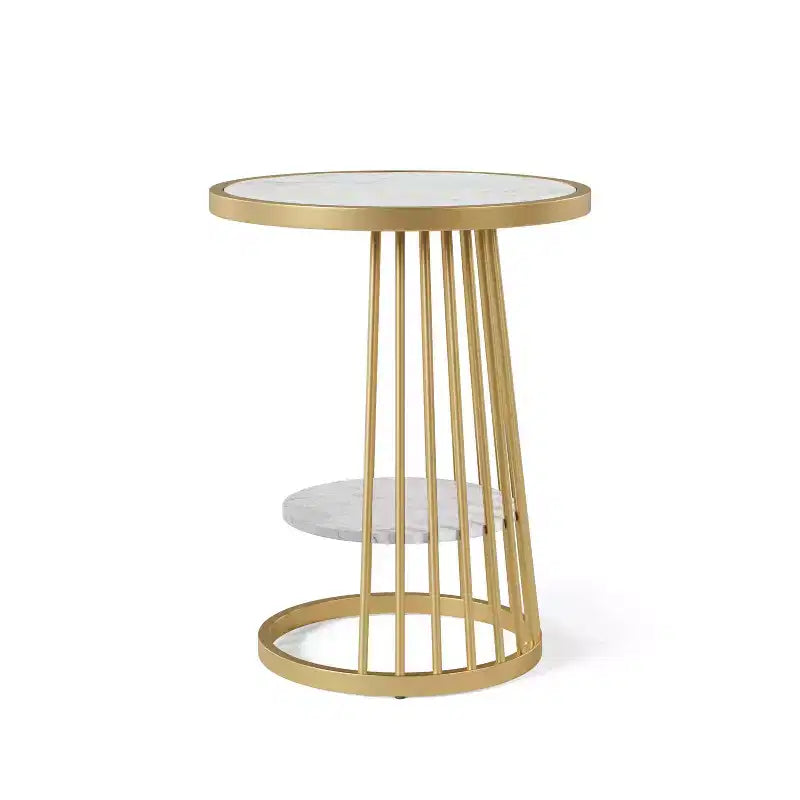 24/7 Shop At Home Table d'appoint ronde moderne Tinful