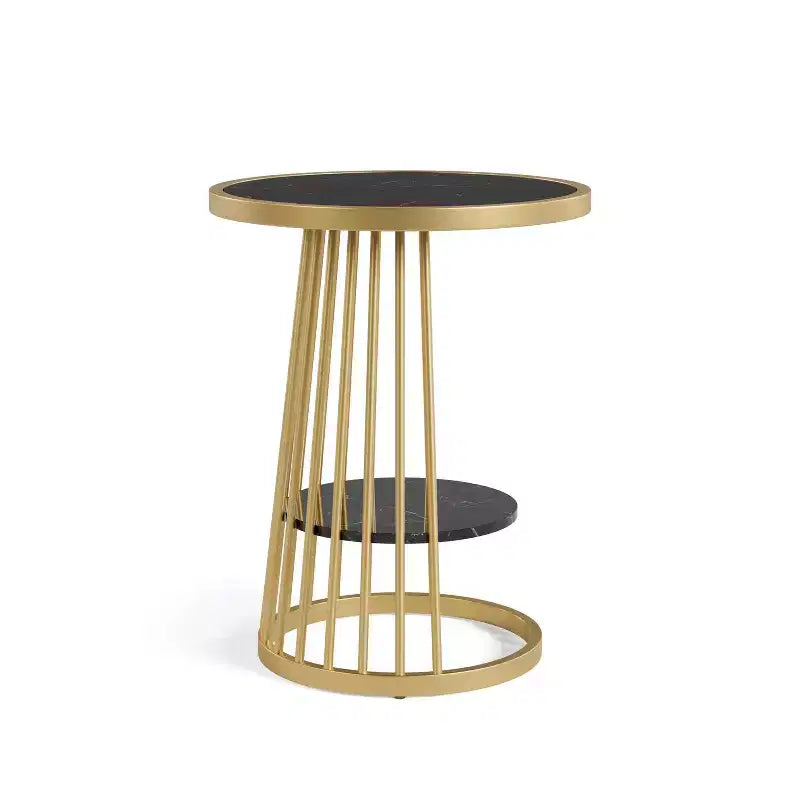 24/7 Shop At Home Table d'appoint ronde moderne Tinful
