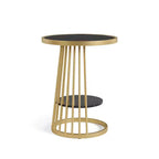 24/7 Shop At Home Table d'appoint ronde moderne Tinful