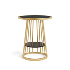 24/7 Shop At Home Table d'appoint ronde moderne Tinful