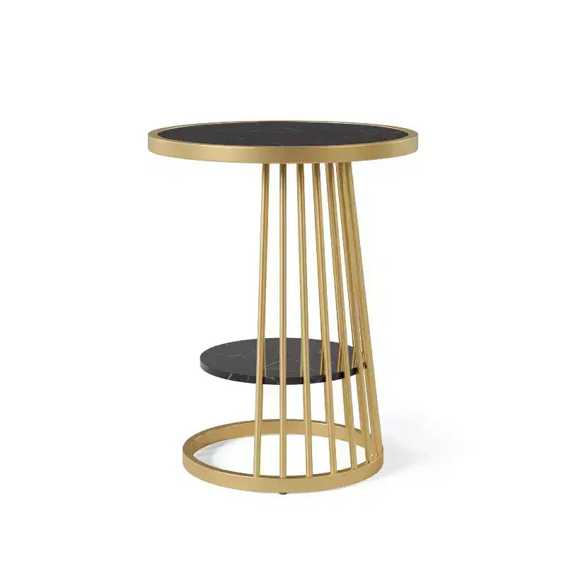 24/7 Shop At Home Table d'appoint ronde moderne Tinful