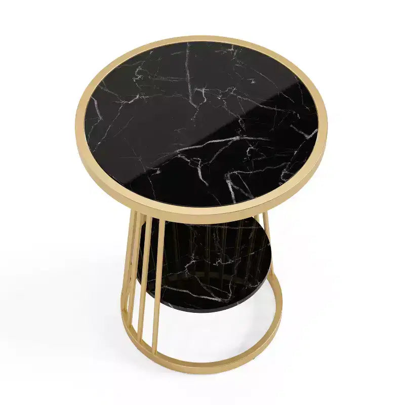24/7 Shop At Home Table d'appoint ronde moderne Tinful