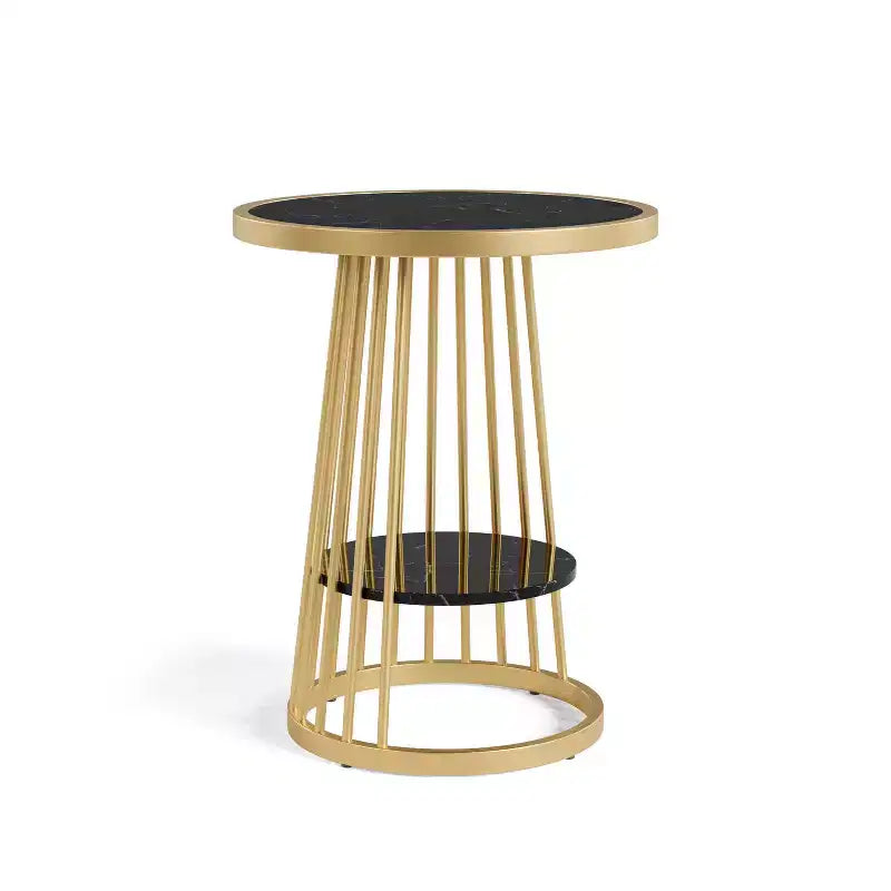 24/7 Shop At Home Table d'appoint ronde moderne Tinful