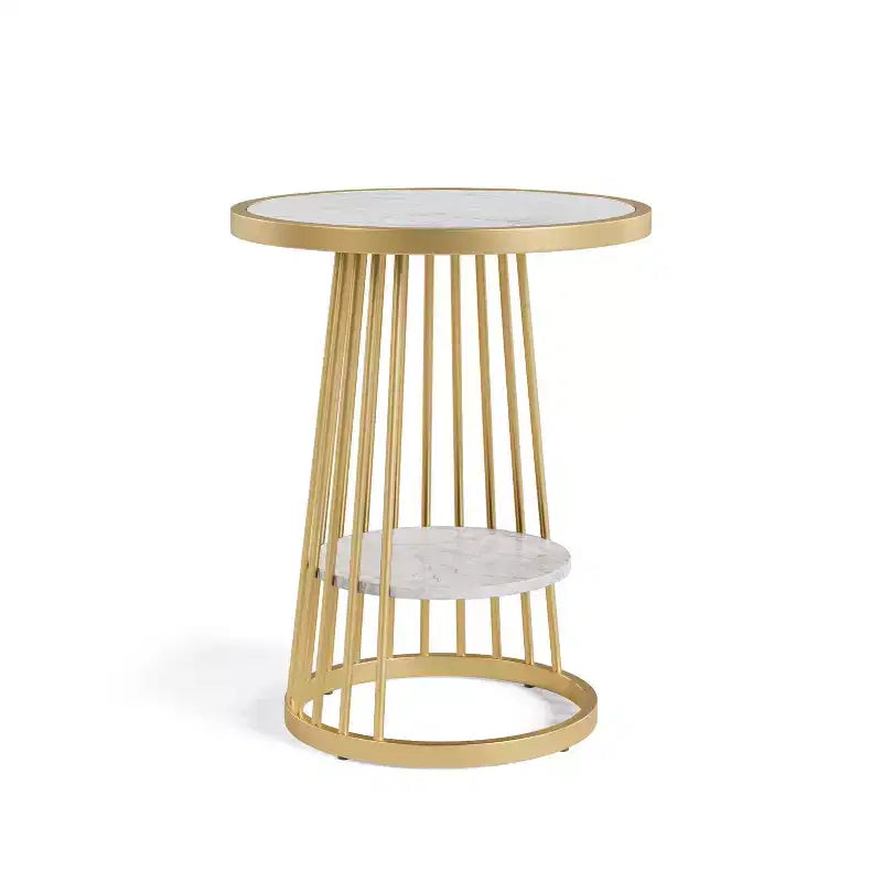 24/7 Shop At Home Table d'appoint ronde moderne Tinful