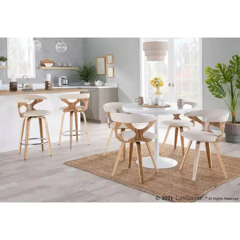 Lot de 2 tabourets de bar rembourrés Gardenia de hauteur comptoir - Lumisource