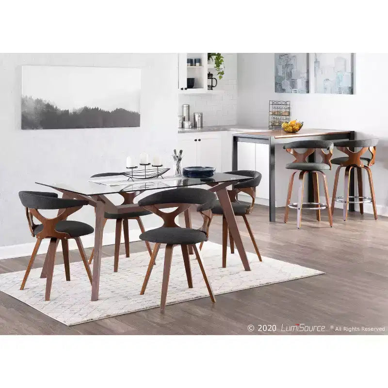 Lot de 2 tabourets de bar rembourrés Gardenia de hauteur comptoir - Lumisource