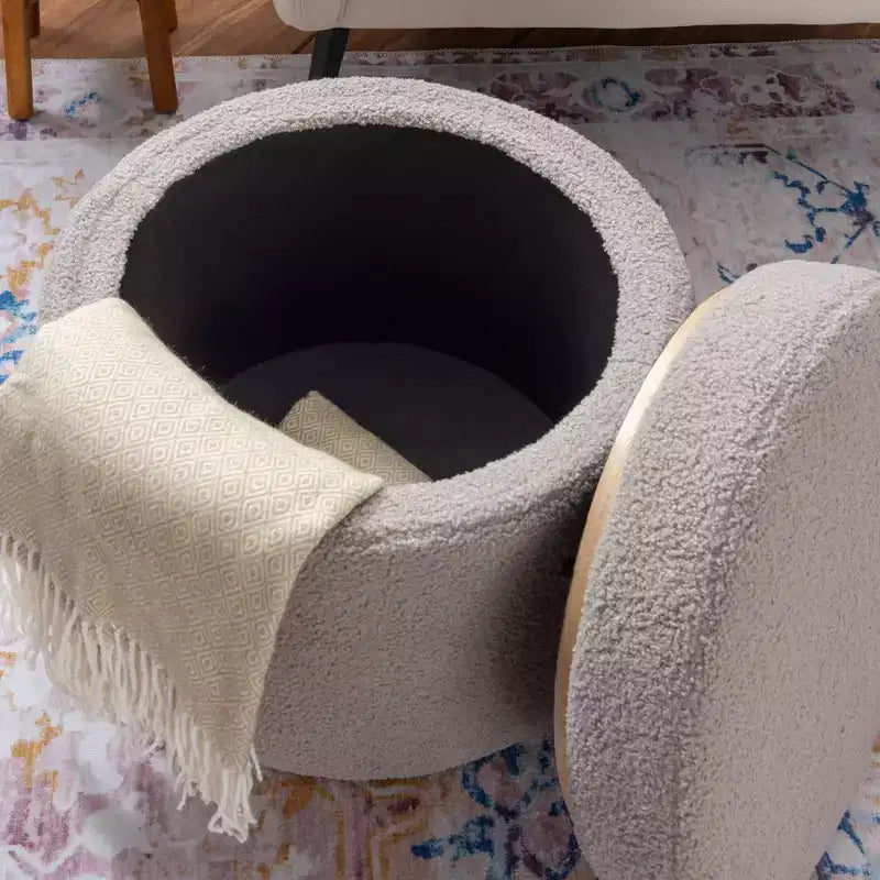 Pouf de rangement Blanche - Linon