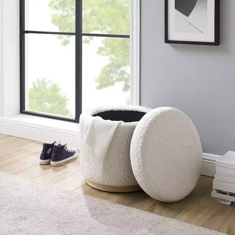 Pouf de rangement Blanche - Linon