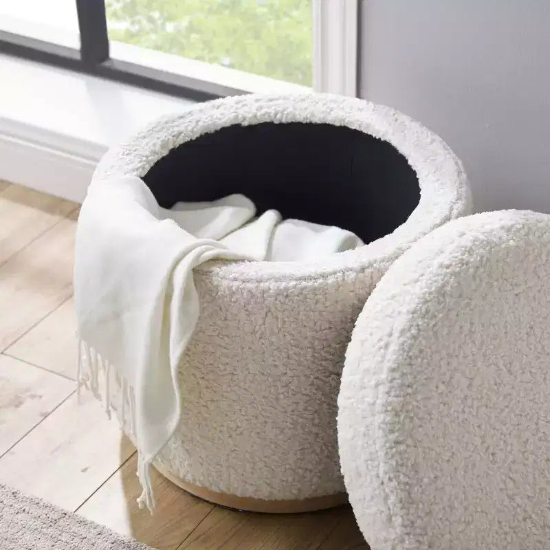 Pouf de rangement Blanche - Linon