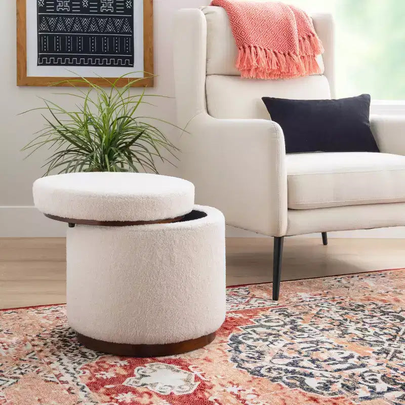 Pouf de rangement Blanche - Linon