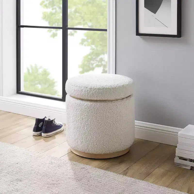 Pouf de rangement Blanche - Linon