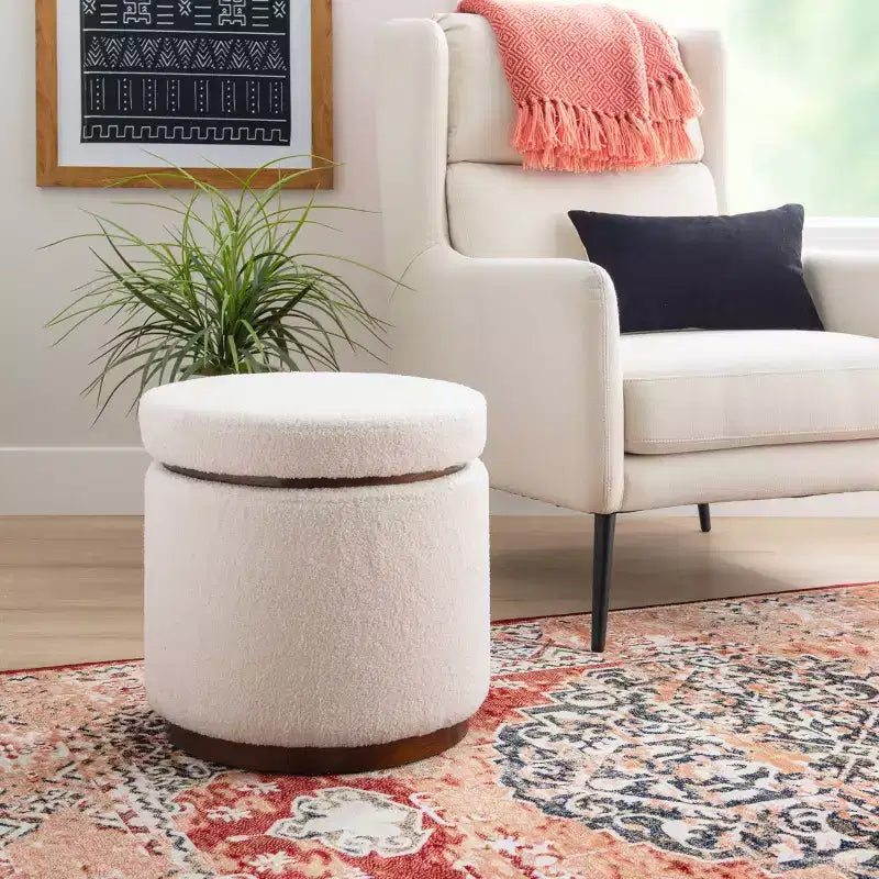 Pouf de rangement Blanche - Linon