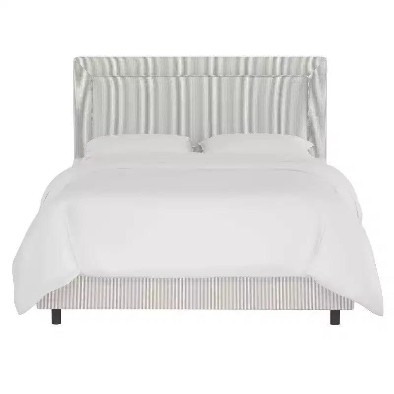 Lit rembourré Empire de Skyline Furniture en taupe rayé Oxford