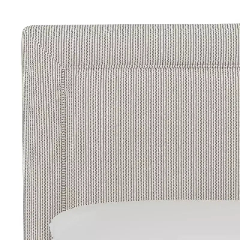 Lit rembourré Empire de Skyline Furniture en taupe rayé Oxford