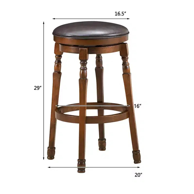 Costway Lot de 4 tabourets de bar pivotants 73,6 cm en cuir rembourré pour salle à manger, cuisine, pub, sans dossier