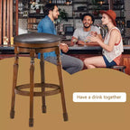 Costway Lot de 4 tabourets de bar pivotants 73,6 cm en cuir rembourré pour salle à manger, cuisine, pub, sans dossier