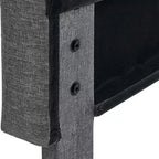 Lit plateforme tapissé BIKAHOM avec tête de lit capitonnée carrée, Queen, gris foncé