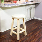 Tabouret de comptoir rond en bois non fini Sunnydaze - Bois de sapin - 24