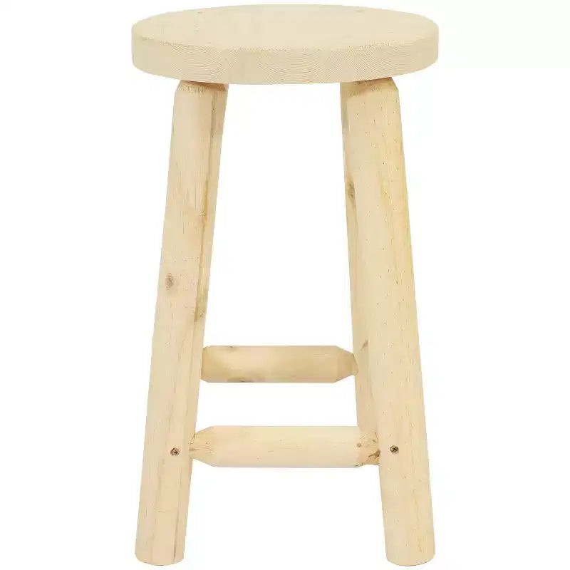 Tabouret de comptoir rond en bois non fini Sunnydaze - Bois de sapin - 24