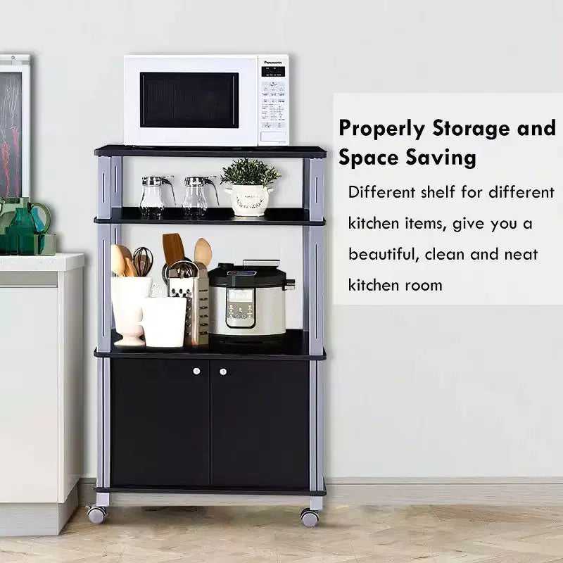 Étagère de Boulangerie Costway, Étagère à Micro-Ondes, Rangement de Cuisine