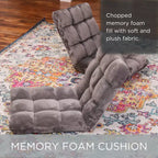 BirdRock Home Fauteuil de sol réglable 14 positions en mousse à mémoire de forme - Gris